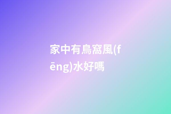 家中有鳥窩風(fēng)水好嗎