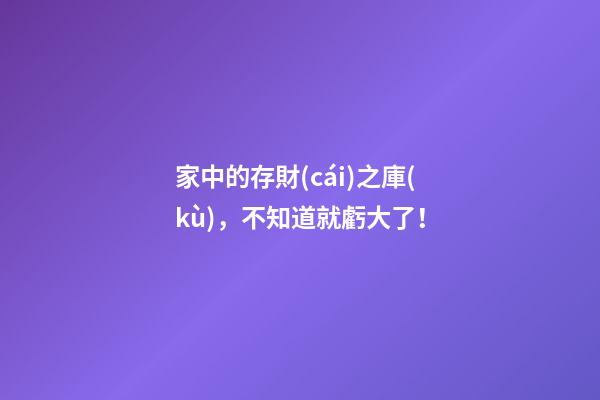 家中的存財(cái)之庫(kù)，不知道就虧大了！