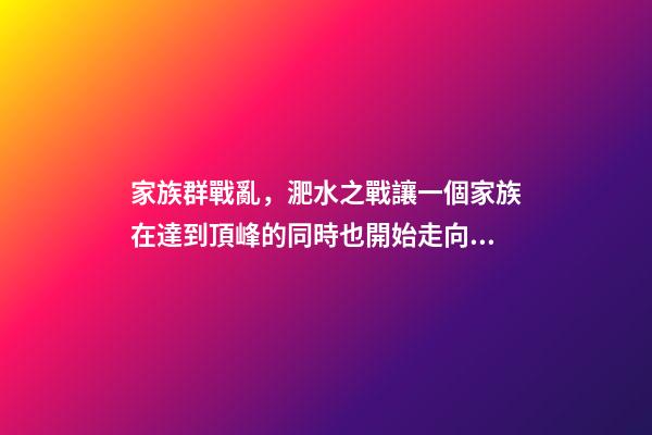 家族群戰亂，淝水之戰讓一個家族在達到頂峰的同時也開始走向衰落-第1張-觀點-玄機派