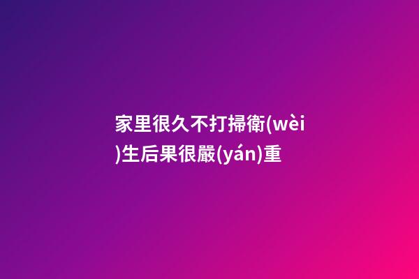 家里很久不打掃衛(wèi)生后果很嚴(yán)重