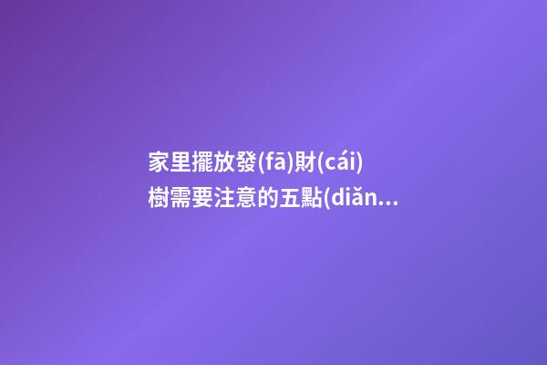 家里擺放發(fā)財(cái)樹需要注意的五點(diǎn)