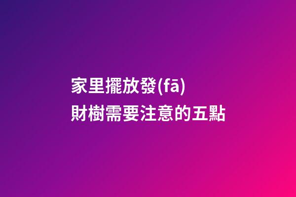 家里擺放發(fā)財樹需要注意的五點
