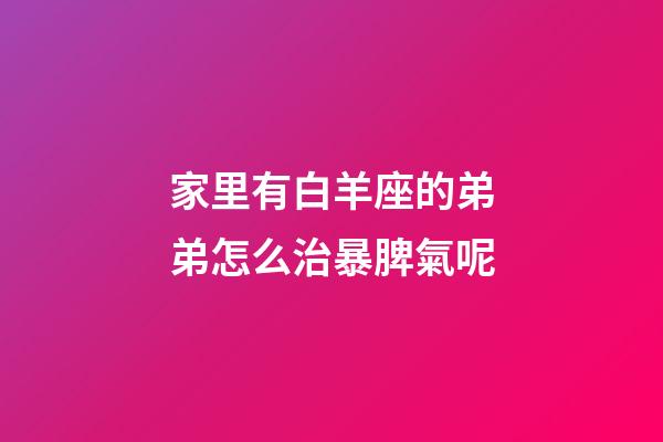 家里有白羊座的弟弟怎么治暴脾氣呢-第1張-星座運勢-玄機派