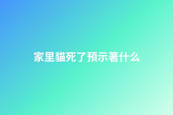 家里貓死了預示著什么