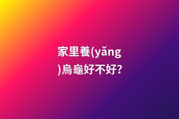 家里養(yǎng)烏龜好不好？