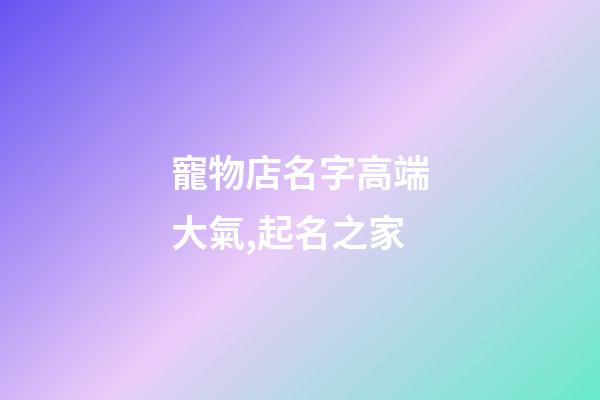 寵物店名字高端大氣,起名之家