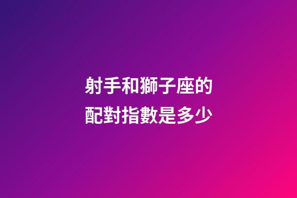 射手和獅子座的配對指數是多少-第1張-星座運勢-玄機派