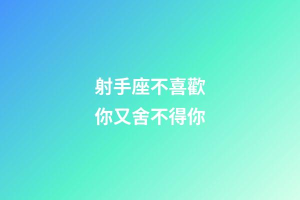 射手座不喜歡你又舍不得你-第1張-星座運(yùn)勢(shì)-玄機(jī)派