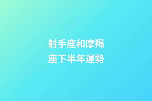 射手座和摩羯座下半年運勢-第1張-星座運勢-玄機派