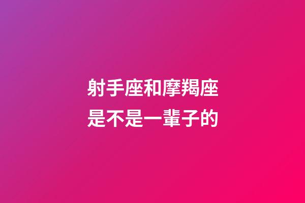 射手座和摩羯座是不是一輩子的-第1張-星座運(yùn)勢(shì)-玄機(jī)派