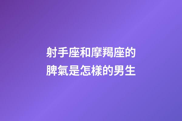 射手座和摩羯座的脾氣是怎樣的男生-第1張-星座運勢-玄機派