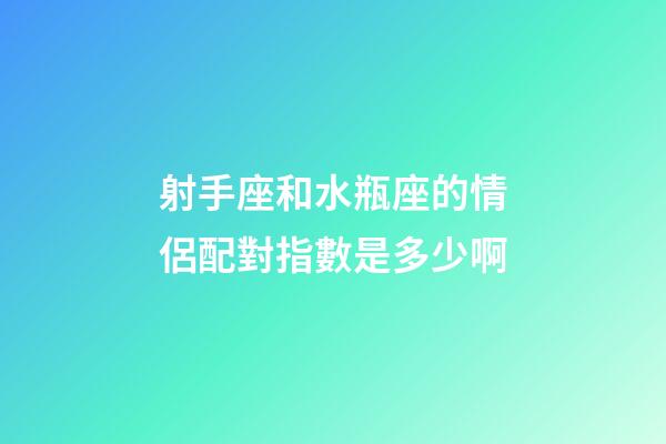 射手座和水瓶座的情侶配對指數是多少啊-第1張-星座運勢-玄機派