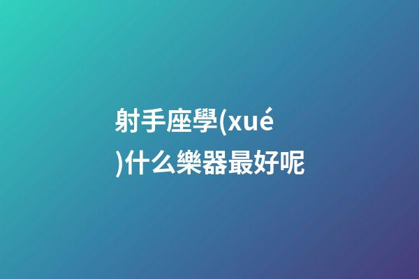 射手座學(xué)什么樂器最好呢