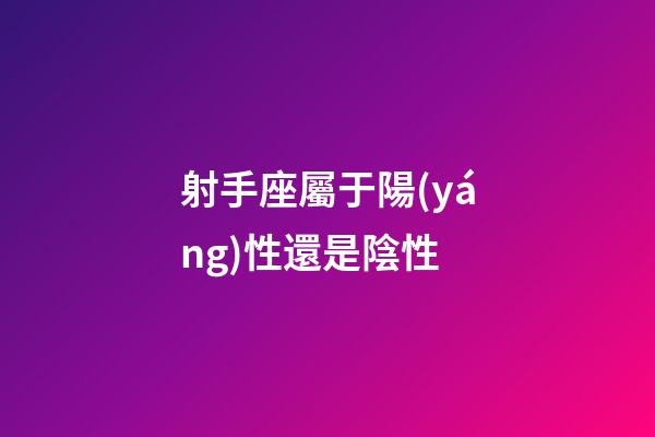射手座屬于陽(yáng)性還是陰性-第1張-星座運(yùn)勢(shì)-玄機(jī)派