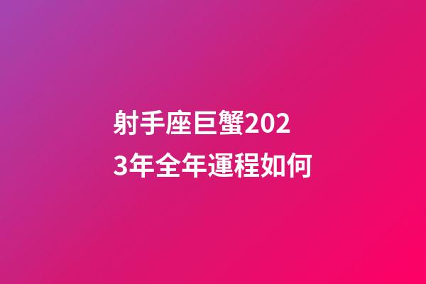射手座巨蟹2023年全年運程如何-第1張-星座運勢-玄機派