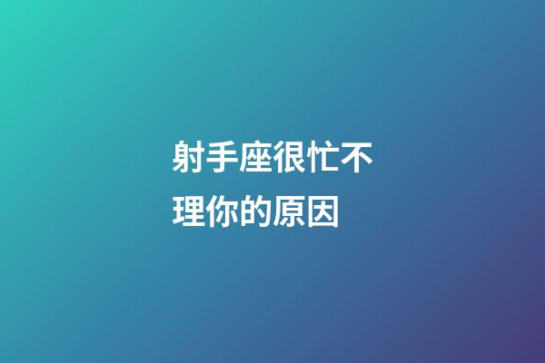 射手座很忙不理你的原因-第1張-星座運勢-玄機派