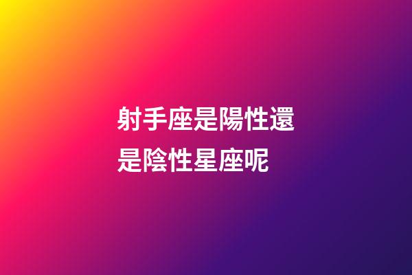射手座是陽性還是陰性星座呢-第1張-星座運勢-玄機派