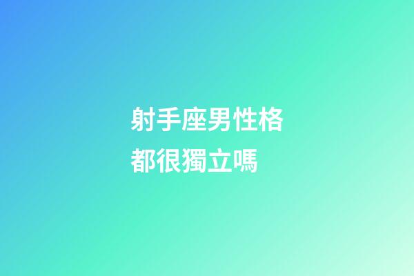 射手座男性格都很獨立嗎-第1張-星座運勢-玄機派