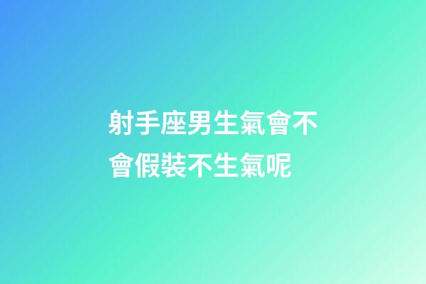 射手座男生氣會不會假裝不生氣呢-第1張-星座運勢-玄機派