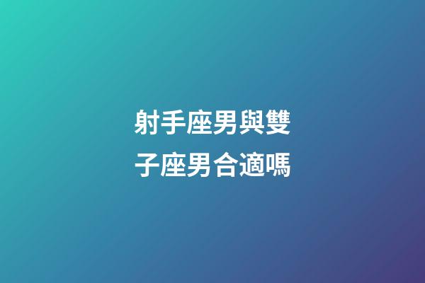 射手座男與雙子座男合適嗎-第1張-星座運勢-玄機派