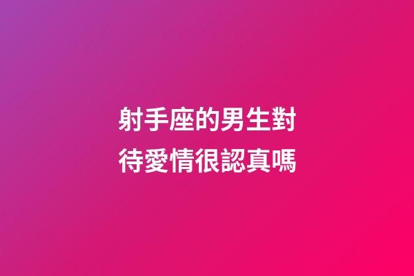 射手座的男生對待愛情很認真嗎-第1張-星座運勢-玄機派