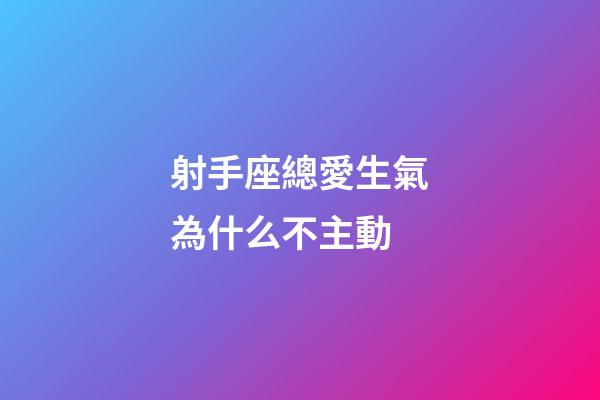 射手座總愛生氣為什么不主動-第1張-星座運勢-玄機派