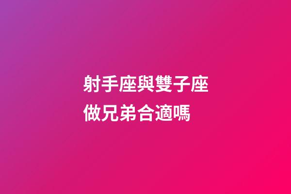 射手座與雙子座做兄弟合適嗎-第1張-星座運勢-玄機派