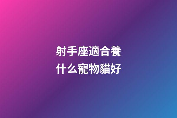 射手座適合養什么寵物貓好-第1張-星座運勢-玄機派