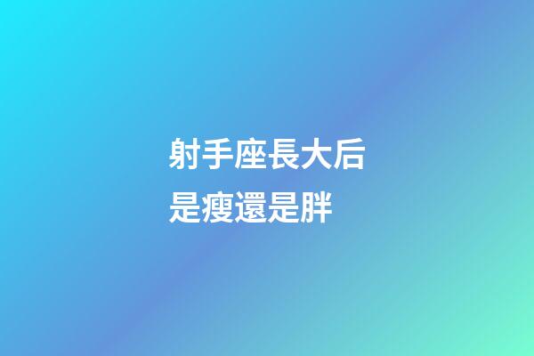 射手座長大后是瘦還是胖-第1張-星座運勢-玄機派