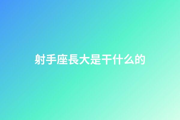 射手座長大是干什么的-第1張-星座運勢-玄機派