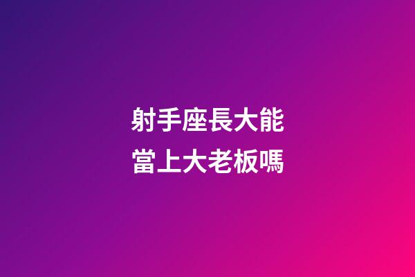 射手座長大能當上大老板嗎
