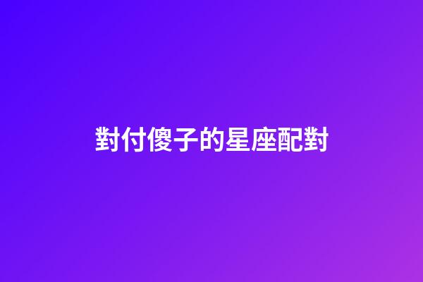 對付傻子的星座配對-第1張-星座運勢-玄機派