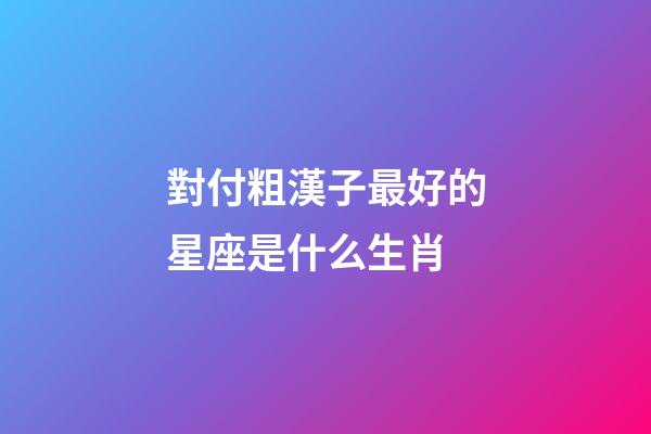 對付粗漢子最好的星座是什么生肖