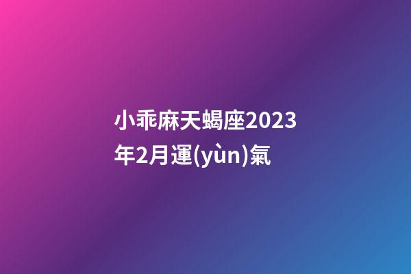 小乖麻天蝎座2023年2月運(yùn)氣
