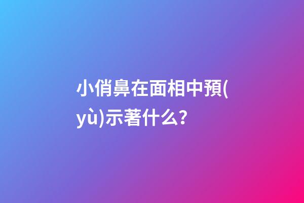 小俏鼻在面相中預(yù)示著什么？