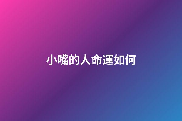 小嘴的人命運如何