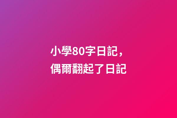 小學80字日記，偶爾翻起了日記-第1張-觀點-玄機派