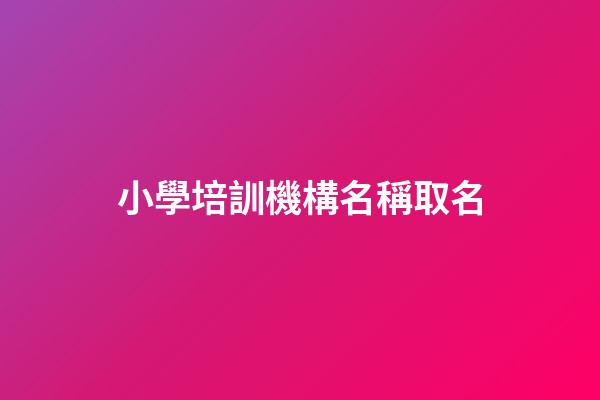 小學培訓機構名稱取名