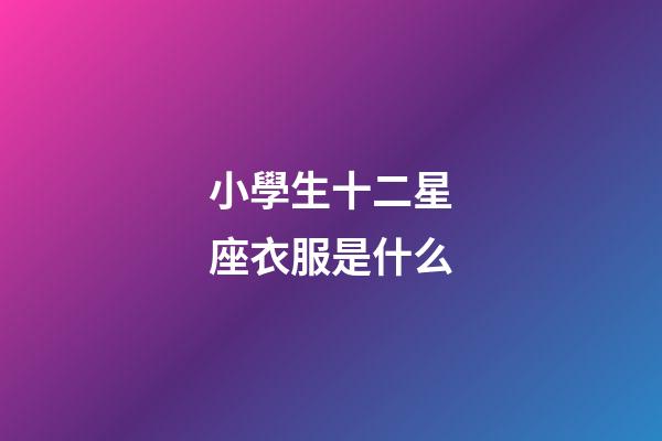 小學生十二星座衣服是什么