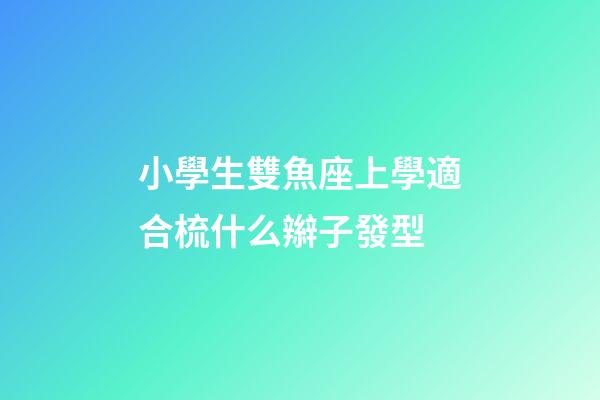 小學生雙魚座上學適合梳什么辮子發型