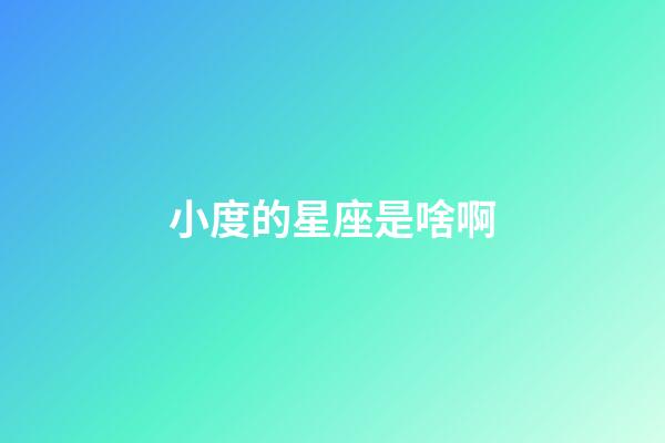 小度的星座是啥啊-第1張-星座運勢-玄機派