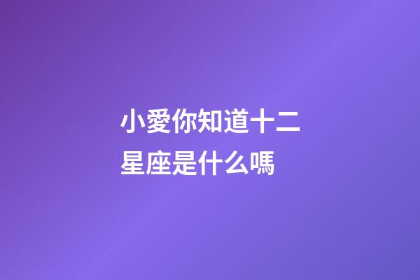 小愛你知道十二星座是什么嗎-第1張-星座運勢-玄機派
