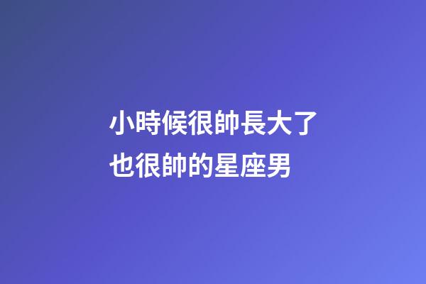小時候很帥長大了也很帥的星座男-第1張-星座運勢-玄機派