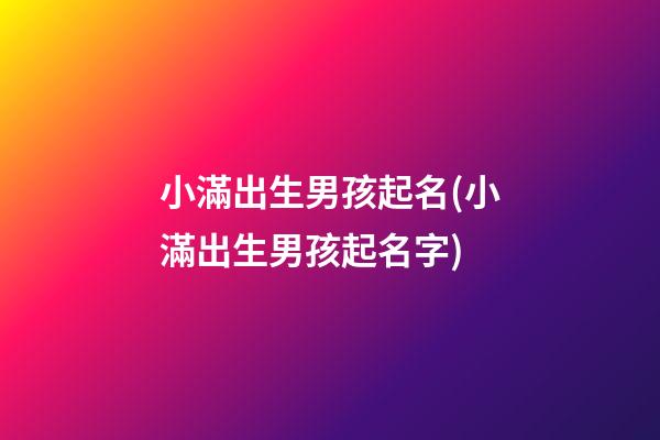 小滿出生男孩起名(小滿出生男孩起名字)