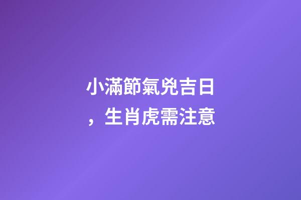 小滿節氣兇吉日，生肖虎需注意