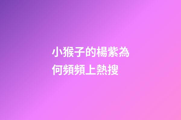 小猴子的楊紫為何頻頻上熱搜