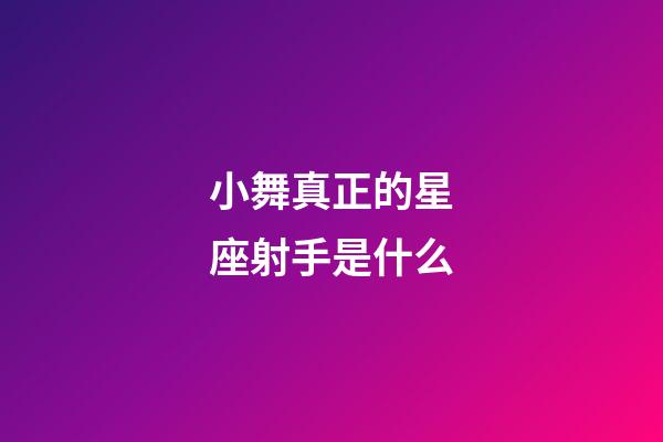 小舞真正的星座射手是什么-第1張-星座運勢-玄機派