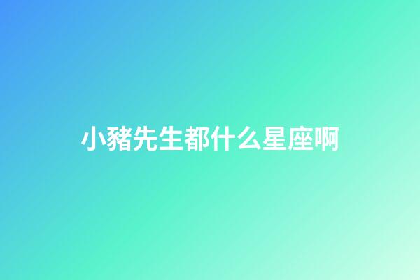 小豬先生都什么星座啊-第1張-星座運(yùn)勢-玄機(jī)派