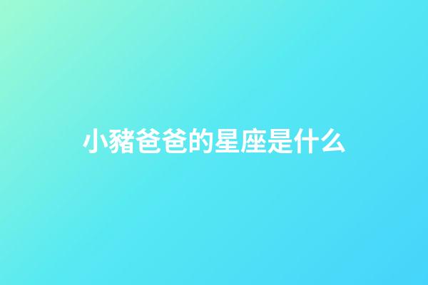小豬爸爸的星座是什么