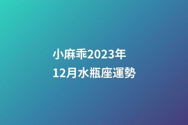 小麻乖2023年12月水瓶座運勢-第1張-星座運勢-玄機派